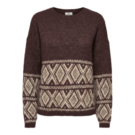 JDY Dina on faroe island strik pullover - Coffee Bean