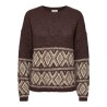 JDY Dina on faroe island strik pullover - Coffee Bean