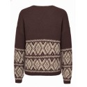 JDY Dina on faroe island strik pullover - Coffee Bean