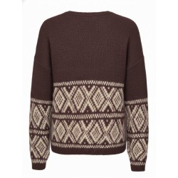 JDY Dina on faroe island strik pullover - Coffee Bean