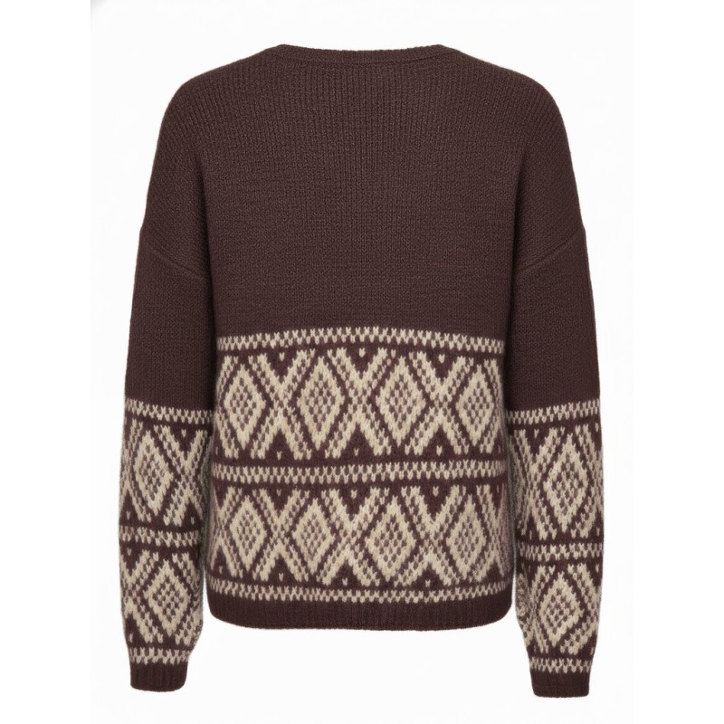 JDY Dina on faroe island strik pullover - Coffee Bean