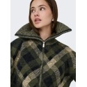 ONLY Maroon langærmet zip strikcardigan -  Forest Night