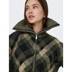ONLY Maroon langærmet zip strikcardigan -  Forest Night