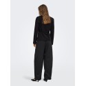 ONLY Pinya pleat barrel bukser - Black / Cloud Dancer Pinstripes