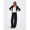 ONLY Pinya pleat barrel bukser - Black / Cloud Dancer Pinstripes