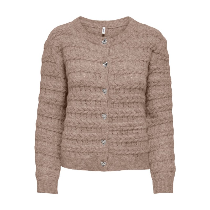 ONLY Cabala cabel strikcardigan - Mocha Meringue
