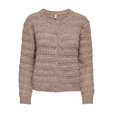 ONLY Cabala cabel strikcardigan - Mocha Meringue