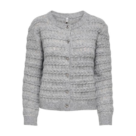 ONLY Cabala cabel strikcardigan - Medium Grey Melange