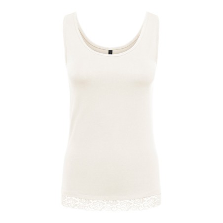 ONLY Live love tanktop - Cloud Dancer / Lace
