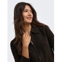ONLY Macey zipper strikcardigan - Coffee Bean / Silver Zip