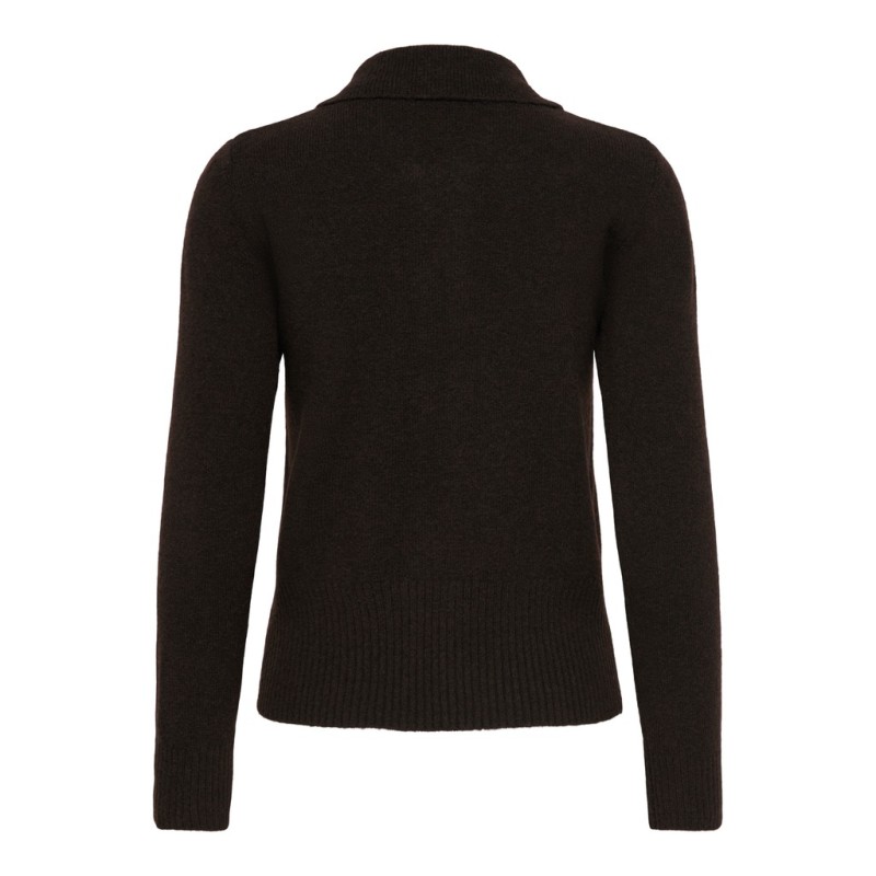 ONLY Macey zipper strikcardigan - Coffee Bean / Silver Zip