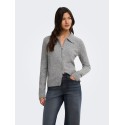 ONLY Macey zipper strikcardigan - Medium Grey Melange / Silver Zip
