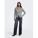 ONLY Macey zipper strikcardigan - Medium Grey Melange / Silver Zip