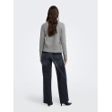 ONLY Macey zipper strikcardigan - Medium Grey Melange / Silver Zip