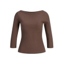 JJXX Fiffi 3/4 boatneck T-shirt - Bracken