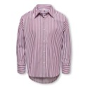 KIDS ONLY Vesper loose langærmet skjorte - Pink Lady / stripes fudge