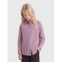 KIDS ONLY Vesper loose langærmet skjorte - Pink Lady / stripes fudge