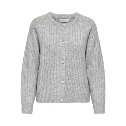 ONLY Kalibu langærmet strikcardigan - Light Grey Melange
