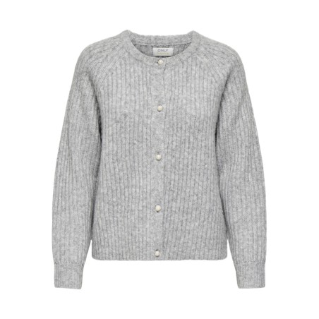 ONLY Kalibu langærmet strikcardigan - Light Grey Melange
