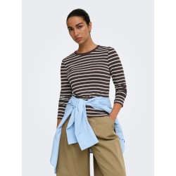 ONLY Nina langærmet bluse - Coffee Bean
