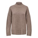 ONLY Mary high neck striktrøje - Shaved Chocolate / Melange