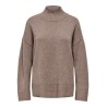 ONLY Mary high neck striktrøje - Shaved Chocolate / Melange