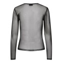PIECES Ninni langærmet mesh top - Sort