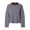 PIECES Jassy langærmet stribet strik - Hot Fudge / CASHMERE BLUE