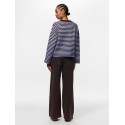 PIECES Jassy langærmet stribet strik - Hot Fudge / CASHMERE BLUE