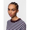PIECES Jassy langærmet stribet strik - Hot Fudge / CASHMERE BLUE