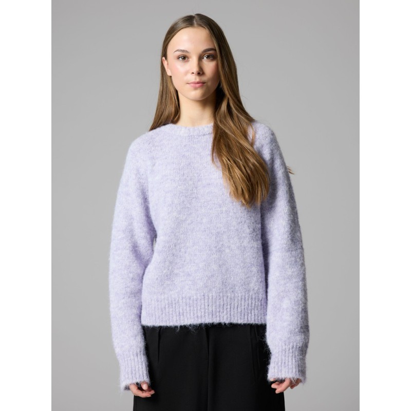 LMTD pige Bullo langærmet kort strik - Misty Lilac