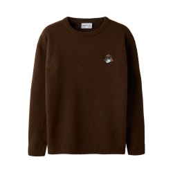 NAME IT KIDS dreng - Lexander langærmet strik - Chocolate Plum