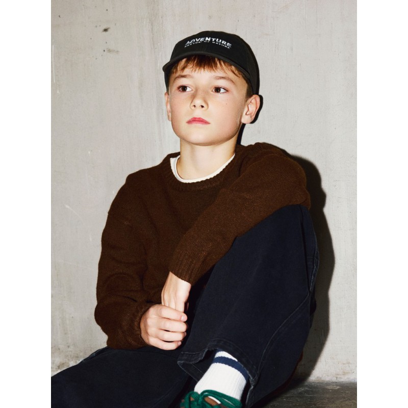 NAME IT KIDS dreng - Lexander langærmet strik - Chocolate Plum