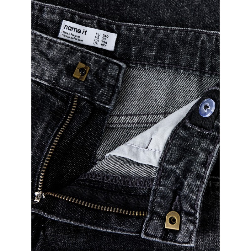 NAME IT KIDS pige - Bella barrel denim jeans - Dark Grey Denim