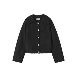 NAME IT KIDS pige - Tilis langærmet loose strik cardigan - Sort