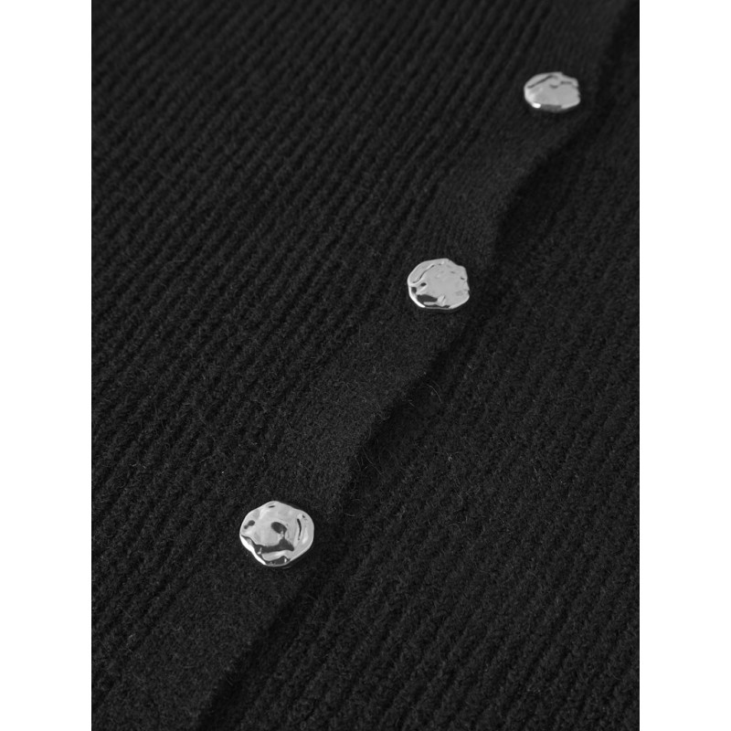 NAME IT KIDS pige - Tilis langærmet loose strik cardigan - Sort