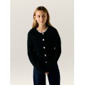 NAME IT KIDS pige - Tilis langærmet loose strik cardigan - Sort