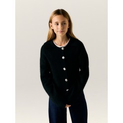 NAME IT KIDS pige - Tilis langærmet loose strik cardigan - Sort