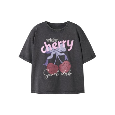 NAME IT KIDS pige - Stina kortærmet relaxed t-shirt - Sort