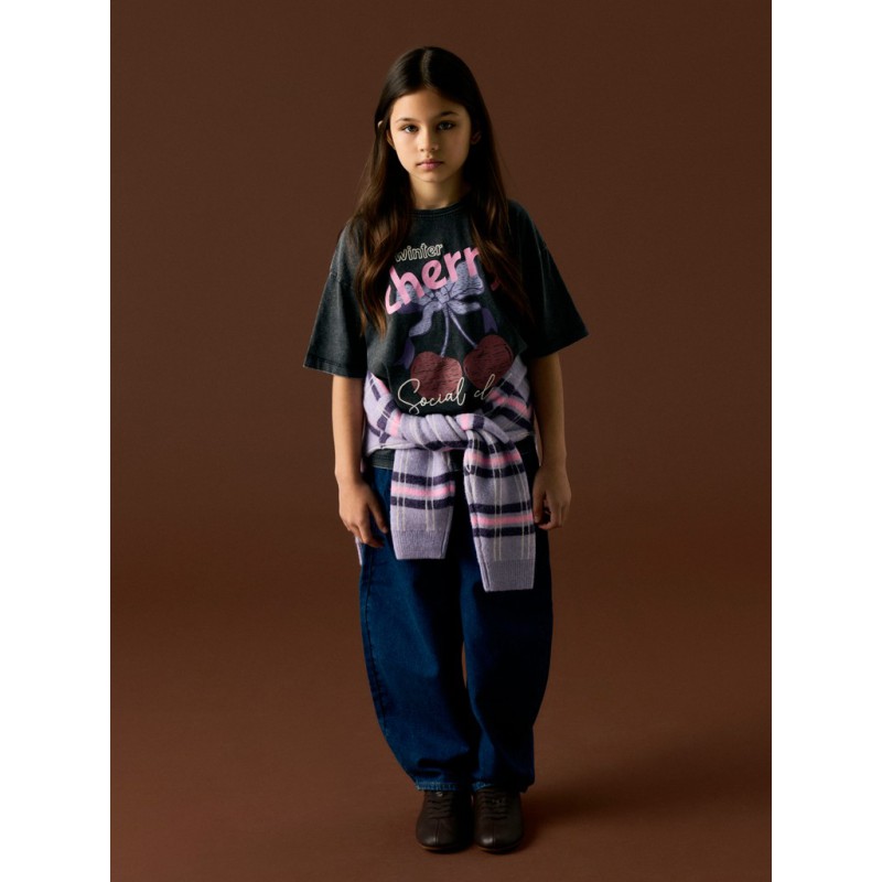 NAME IT KIDS pige - Stina kortærmet relaxed t-shirt - Sort