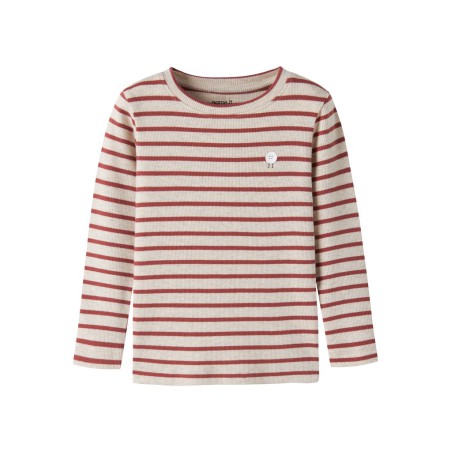 NAME IT MINI pige - Lycca langærmet x-slim top - Peyote Melange