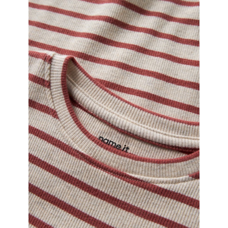 NAME IT MINI pige - Lycca langærmet x-slim top - Peyote Melange
