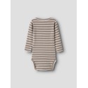 NAME IT BABY dreng - Lanco langærmet x-slim bodystocking - Dune