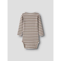NAME IT BABY dreng - Lanco langærmet x-slim bodystocking - Dune
