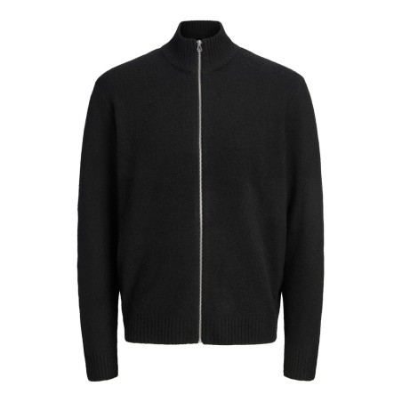 JACK & JONES Soho ollie højhals zip strikcardigan - Sort