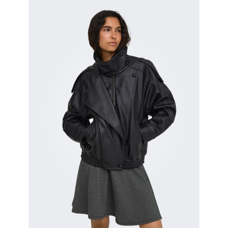 ONLY Vani faux leather jakke - Black