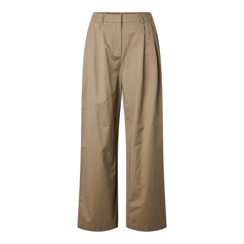 PIECES Pam high waist wide leg bukser - Greige