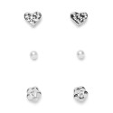 PIECES Annie øreringe 3-pak - Silver Colour