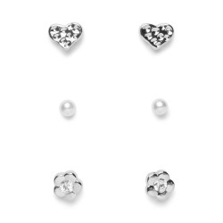 PIECES Annie øreringe 3-pak - Silver Colour