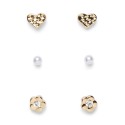 PIECES Annie øreringe 3-pak - Gold Colour